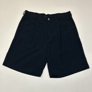 Nike Golf Pleated Shorts Mens 36 Black Dri-Fit Performance 9” Inseam